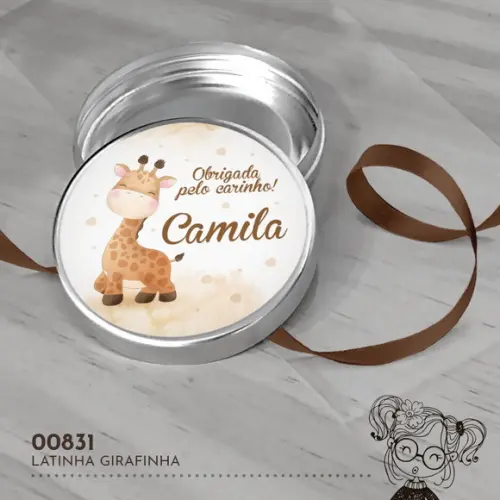 Latinha Adesivada Girafinha - 00831