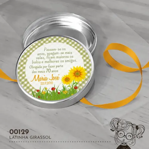 Latinha Adesivada Girassol - 00129
