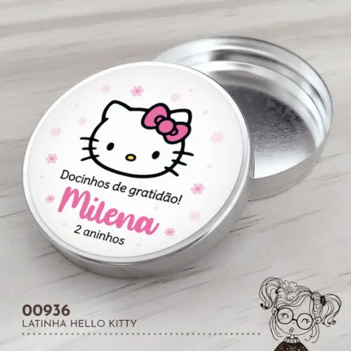 Latinha Adesivada Hello Kitty - 00936