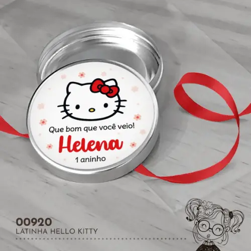 Latinha Adesivada Hello Kitty - 00920