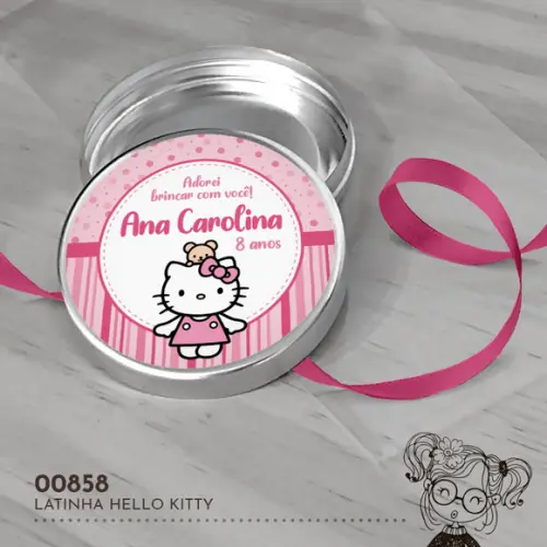 Latinha Adesivada Hello Kitty - 00858