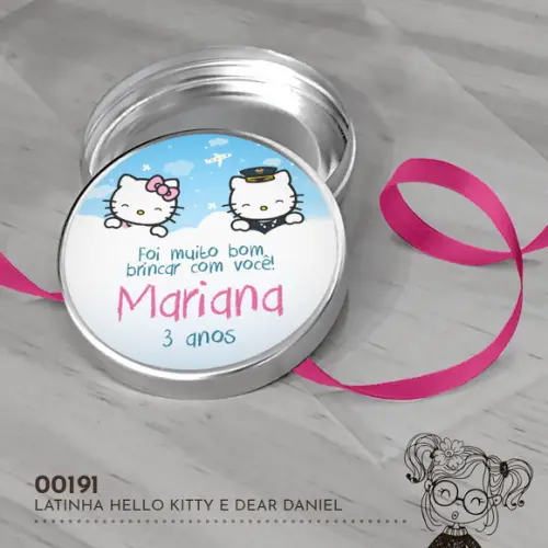 Latinha Adesivada Hello Kitty e Dear Daniel - 00191