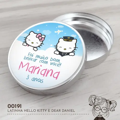 Latinha Adesivada Hello Kitty e Dear Daniel - 00191