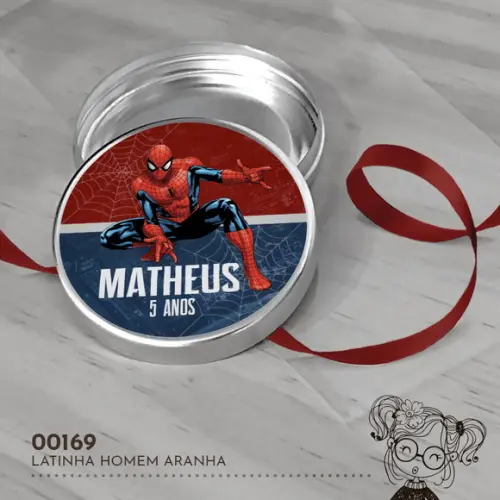 Latinha Adesivada Homem Aranha - 00169