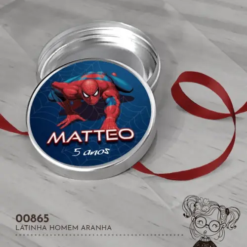 Latinha Adesivada Homem Aranha - 00865
