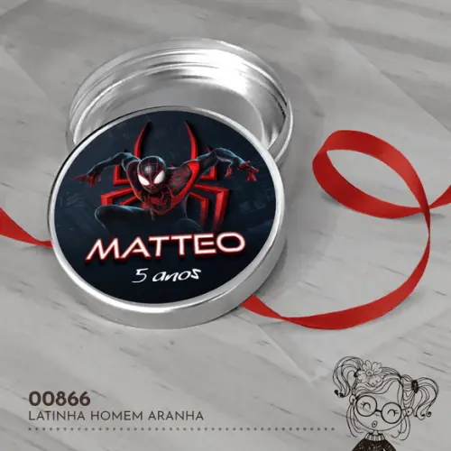Latinha Adesivada Homem Aranha - 00866