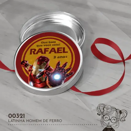 Latinha Adesivada Homem de Ferro - 00321