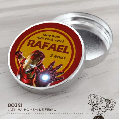 Latinha Adesivada Homem de Ferro - 00321