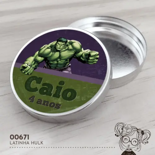 Latinha Adesivada Hulk - 00671