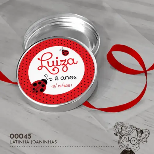 Latinha Adesivada Joaninha - 00045