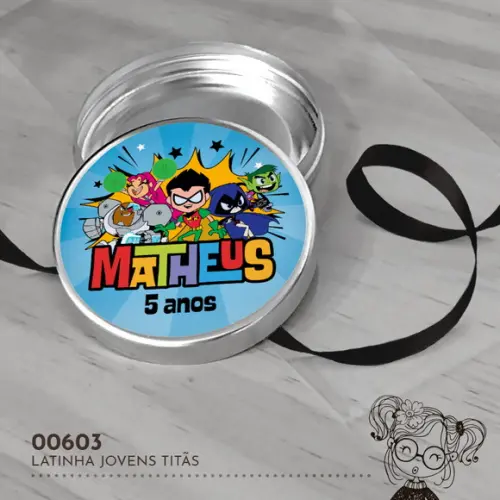 Latinha Adesivada Jovens Titãs - 00603