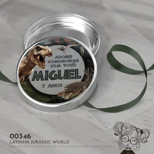Latinha Adesivada Jurassic World - 00346