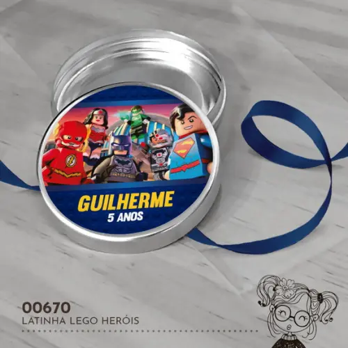 Latinha Adesivada Lego Super Heróis - 00670