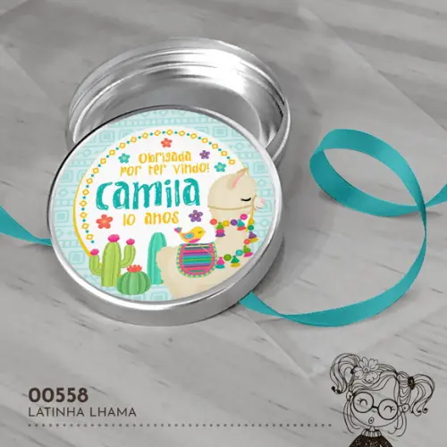 Latinha Adesivada Lhama - 00558