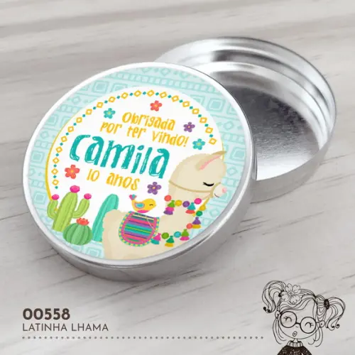 Latinha Adesivada Lhama - 00558