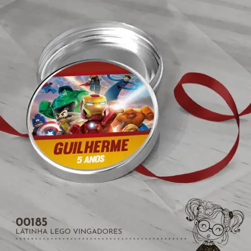 Latinha Adesivada Lego Vingadores - 00185