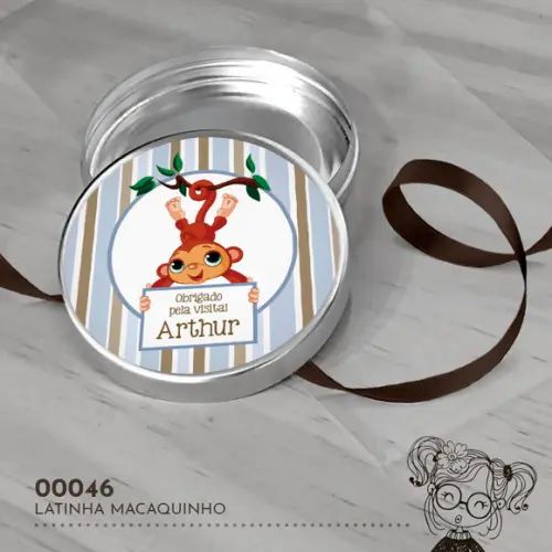 Latinha Adesivada Macaquinho - 00046