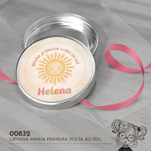 Latinha Adesivada Minha Primeira Volta ao Sol - 00832