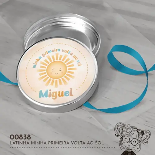 Latinha Adesivada Minha Primeira Volta ao Sol - 00838