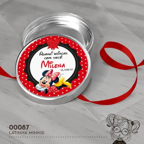 Latinha Adesivada Minnie - 00087