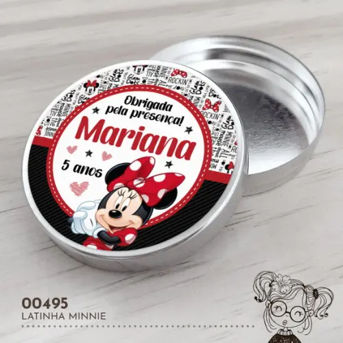 Latinha Adesivada Minnie - 00495