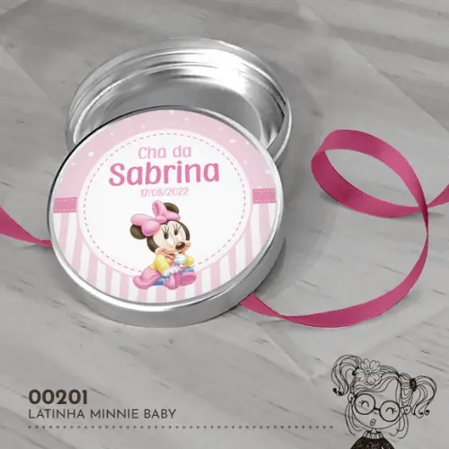Latinha Adesivada Minnie Baby - 00201