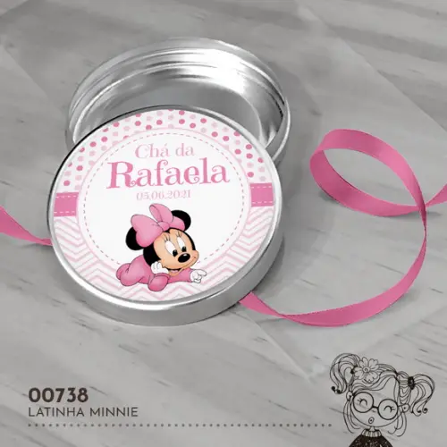 Latinha Adesivada Minnie Baby - 00738