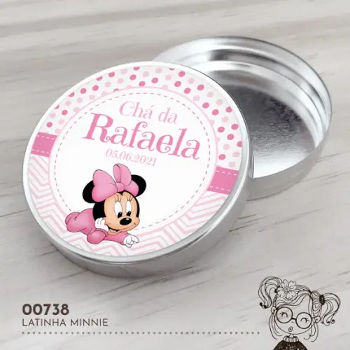 Latinha Adesivada Minnie Baby - 00738
