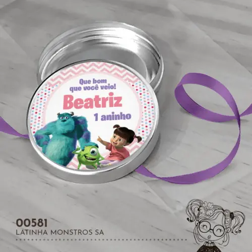 Latinha Adesivada Monstros S.a. - 00581