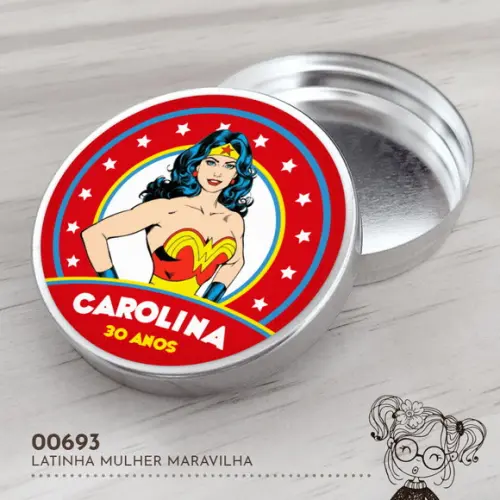 Latinha Adesivada Mulher Maravilha - 00693