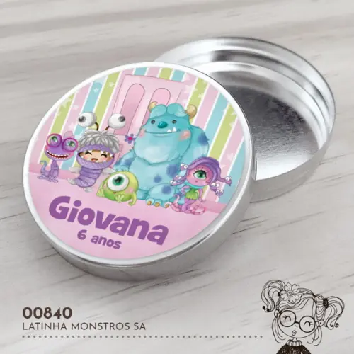 Latinha Adesivada Monstros Sa - 00840