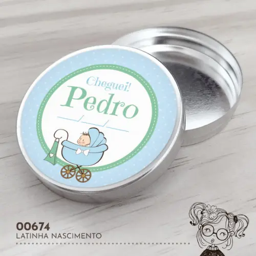 Latinha Adesivada Nascimento - 00674