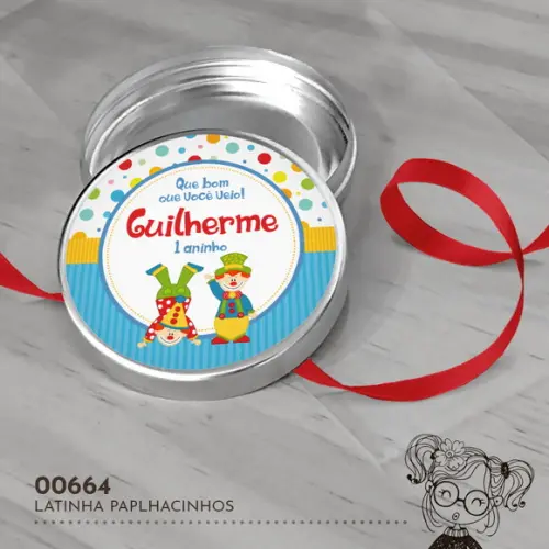 Latinha Adesivada Palhacinhos - 00664