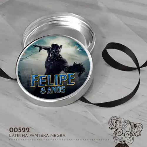 Latinha Adesivada Pantera Negra - 00522
