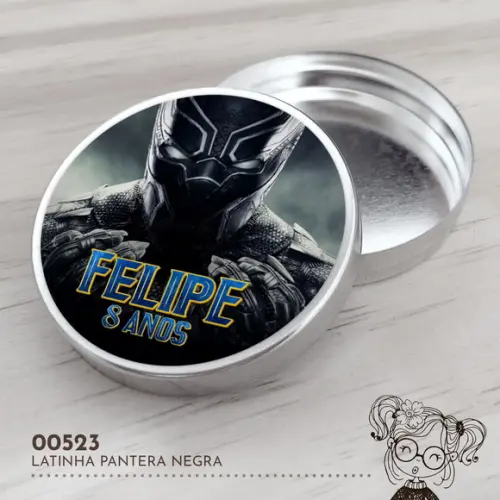 Latinha Adesivada Pantera Negra - 00523