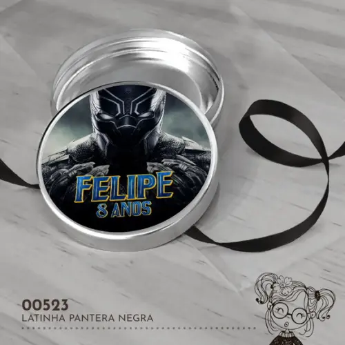 Latinha Adesivada Pantera Negra - 00523