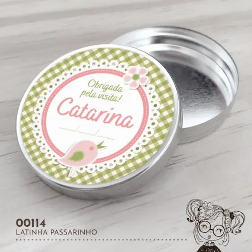 Latinha Adesivada Passarinho - 00114