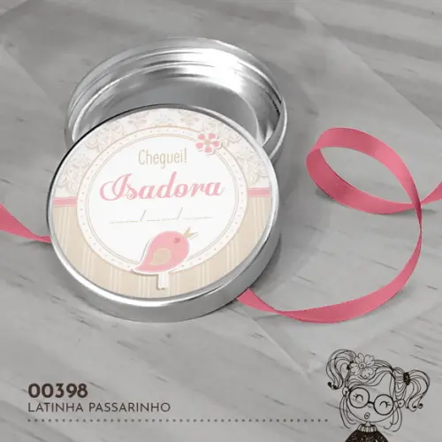 Latinha Adesivada Passarinho - 00398