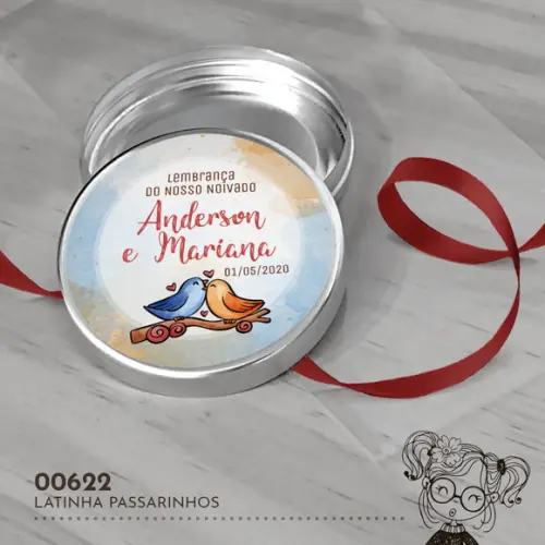Latinha Adesivada Passarinhos - 00622