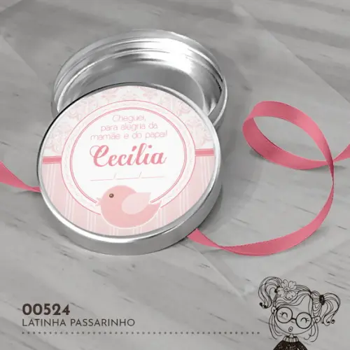 Latinha Adesivada Passarinho - 00524