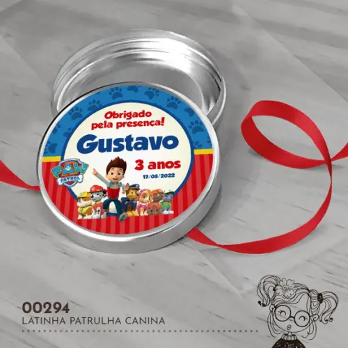 Latinha Adesivada Patrulha Canina - 00294