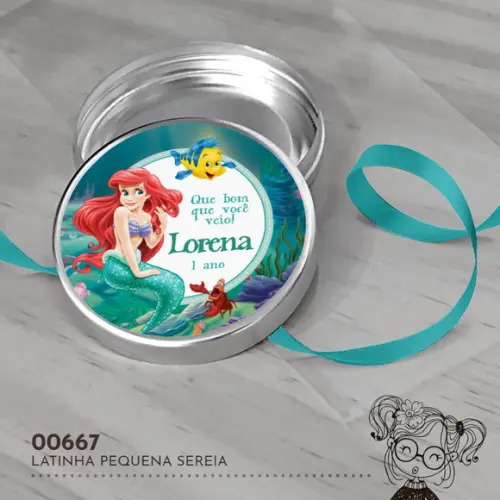 Latinha Adesivada Pequena Sereia - 00667