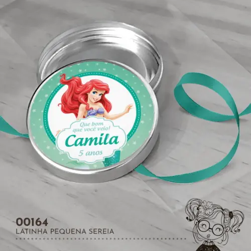 Latinha Adesivada Pequena Sereia - 00164