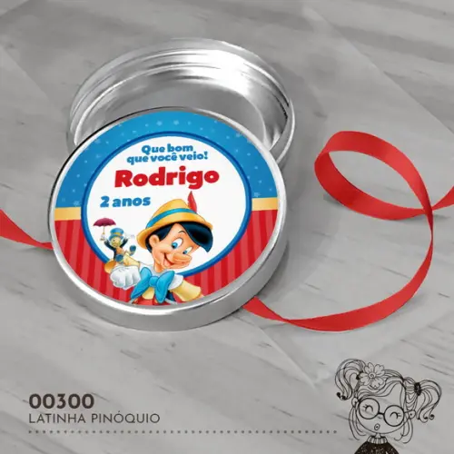 Latinha Adesivada Pinóquio - 00300