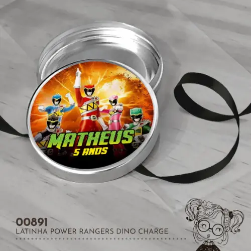 Latinha Adesivada Power Rangers Dino Charge - 00891