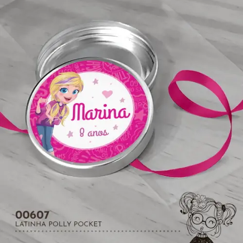 Latinha Adesivada Polly Pocket - 00607