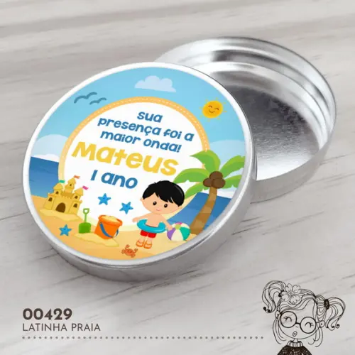 Latinha Adesivada Praia - 00429