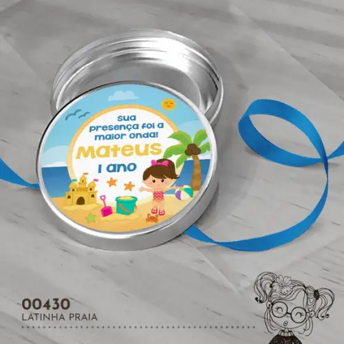 Latinha Adesivada Praia - 00430