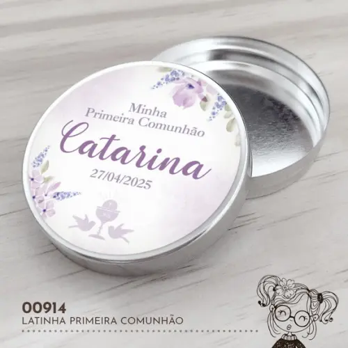 Latinha Adesivada Primeira Comunhão - 00914