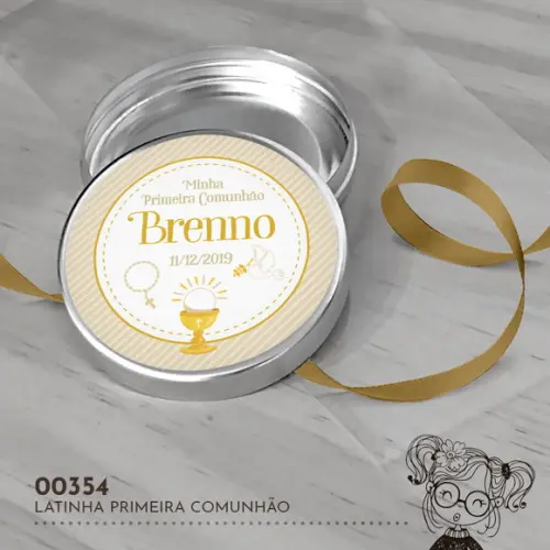 Latinha Adesivada Primeira Comunhão - 00355